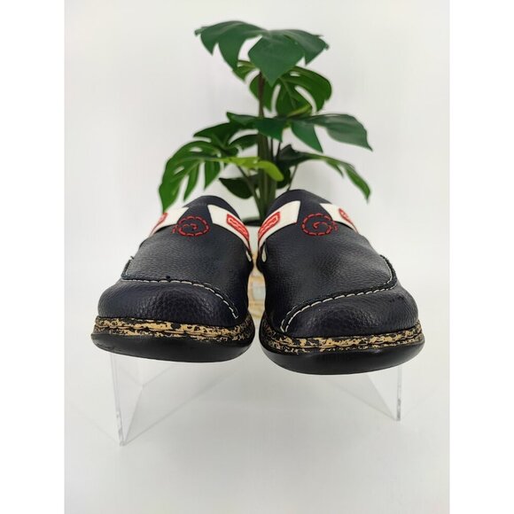 Rieker Women's Black Leather Anti-Stress Slip On Mules Clogs Size 9 US - Picture 2 of 10